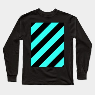 Black and Tiffany Blue Stripes Long Sleeve T-Shirt